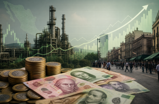 Composición editorial sobre economía mexicana, industria y comercio