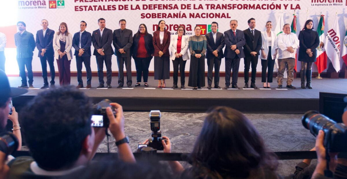 Presentación de coordinadores estatales de Morena durante el nombramiento de Imelda Castro en Sinaloa