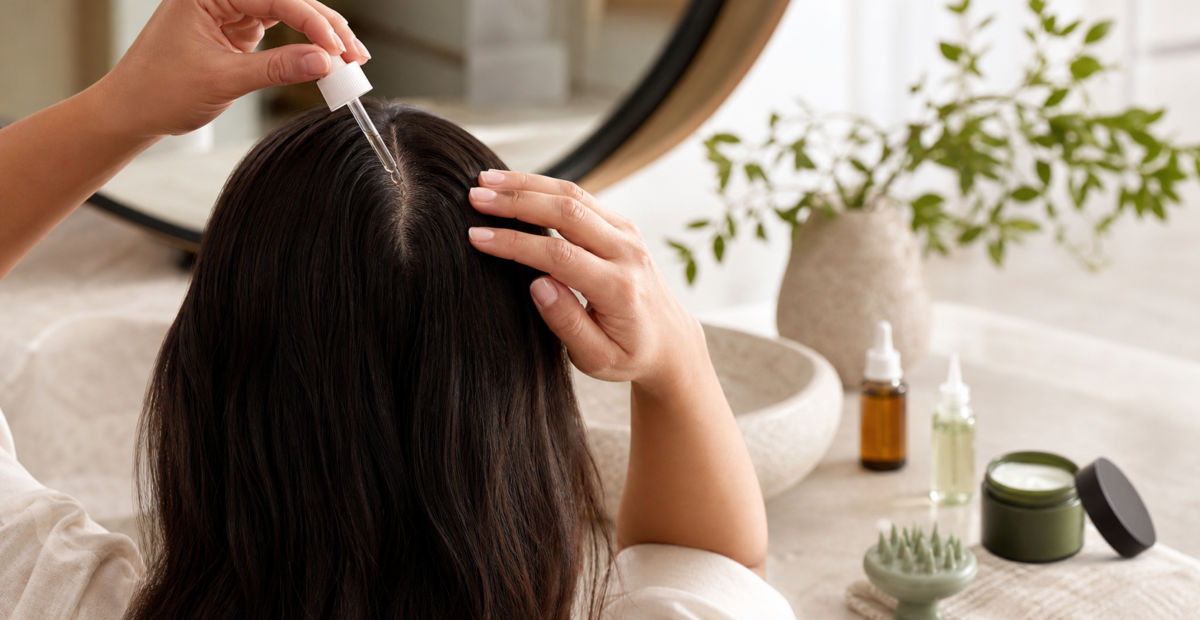 Rutina de scalp care con sérum y masajeador para el cuero cabelludo