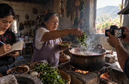 Personas de comunidades mexicanas preparan platillos de frijol con ingredientes locales para una convocatoria gastronómica.